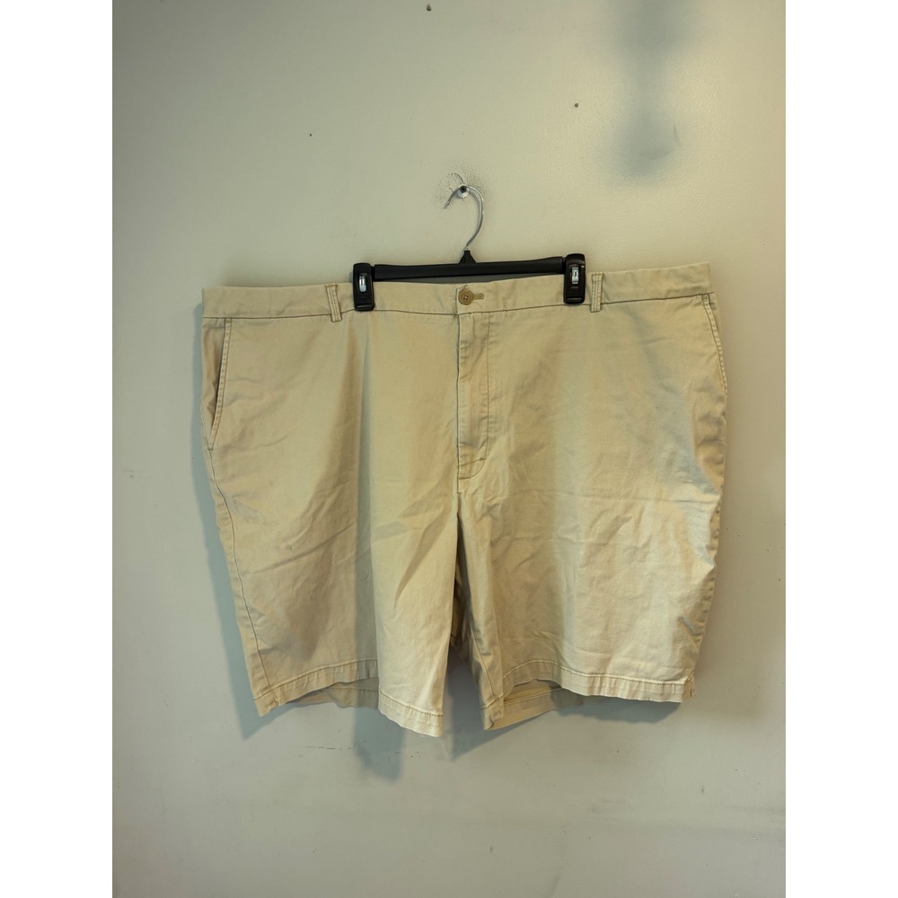 IZOD Saltwater Stretch Mens Chino Shorts Tan Khaki Flat Front 52 x 10.5